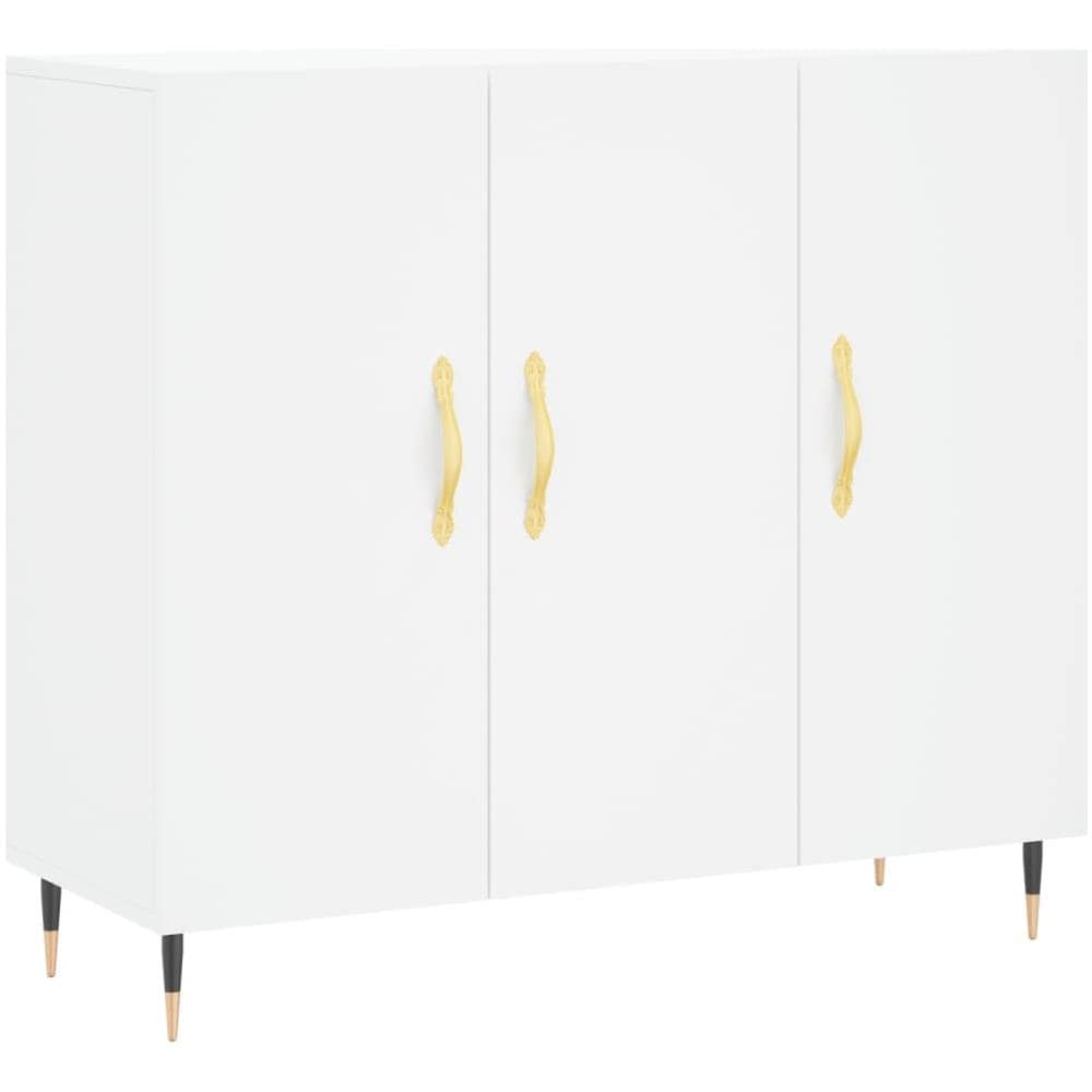 Credenza Bianca 90x34x80 Cm In Legno Multistrato - Foto 2