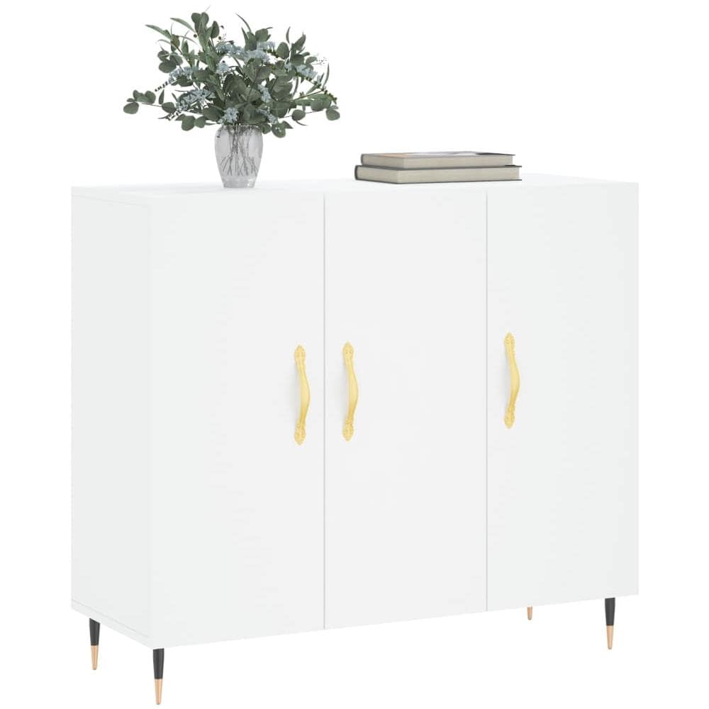 Credenza Bianca 90x34x80 Cm In Legno Multistrato - Foto 3