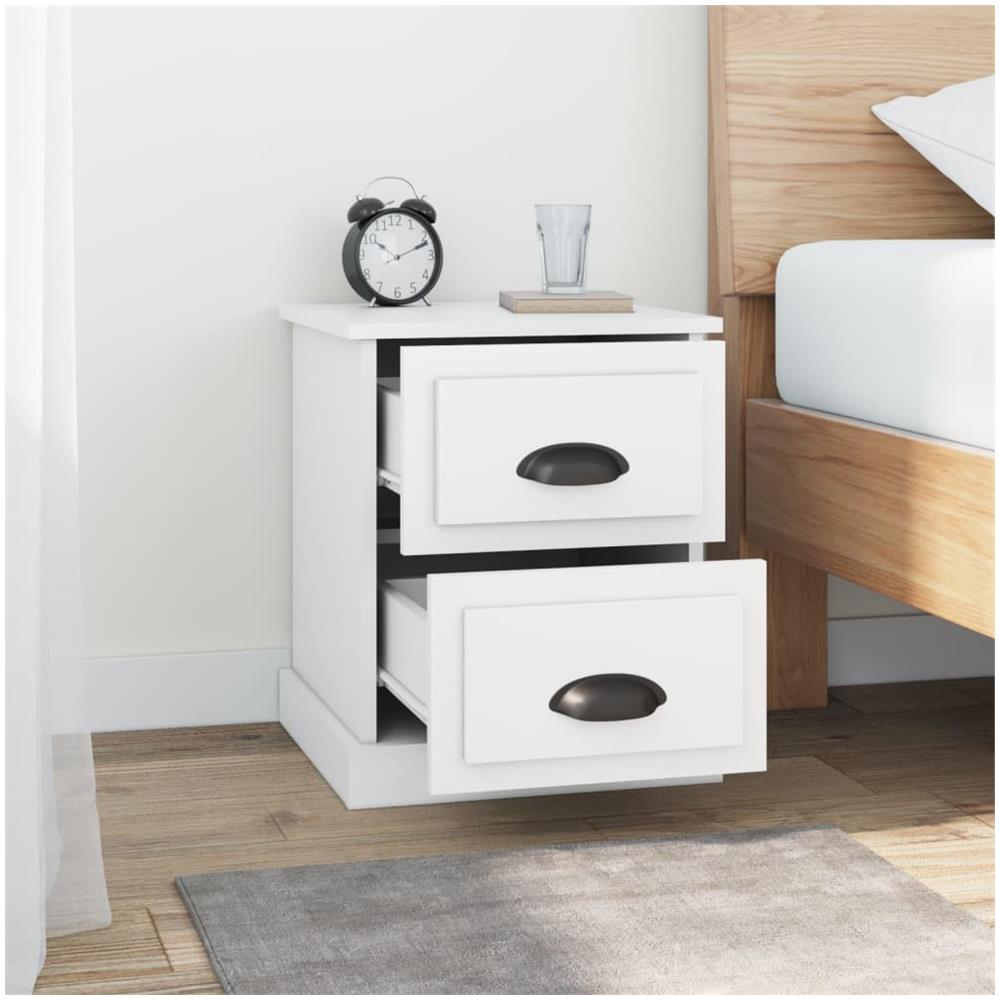 Comodino Bianco 39x39x47,5 Cm In Legno Multistrato - Foto 3