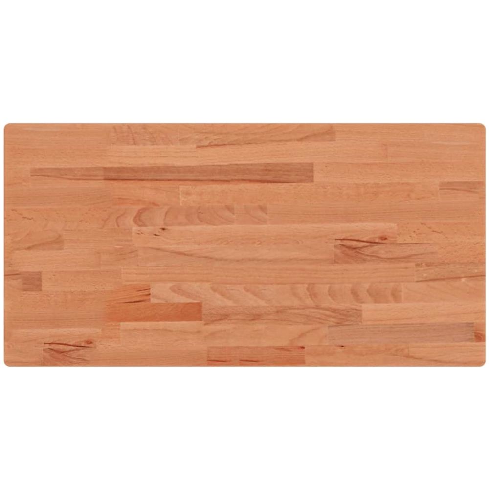 Piano Tavolo 100x50x1,5cm Rettangolare Legno Massello Faggio - Foto 2