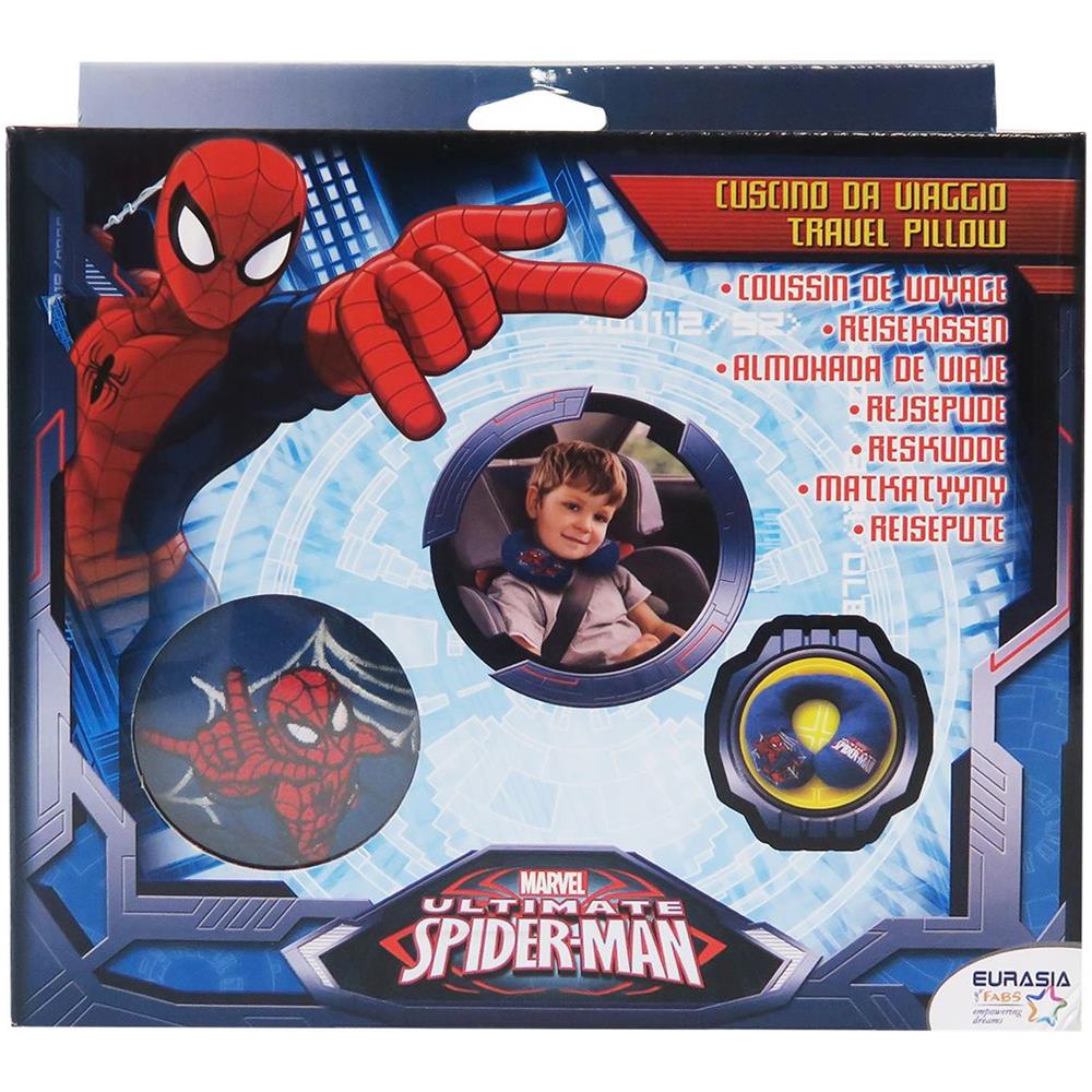 Cuscino Collo Da Viaggio Spiderman Imbottito Universale Bambini Blu - Foto 3