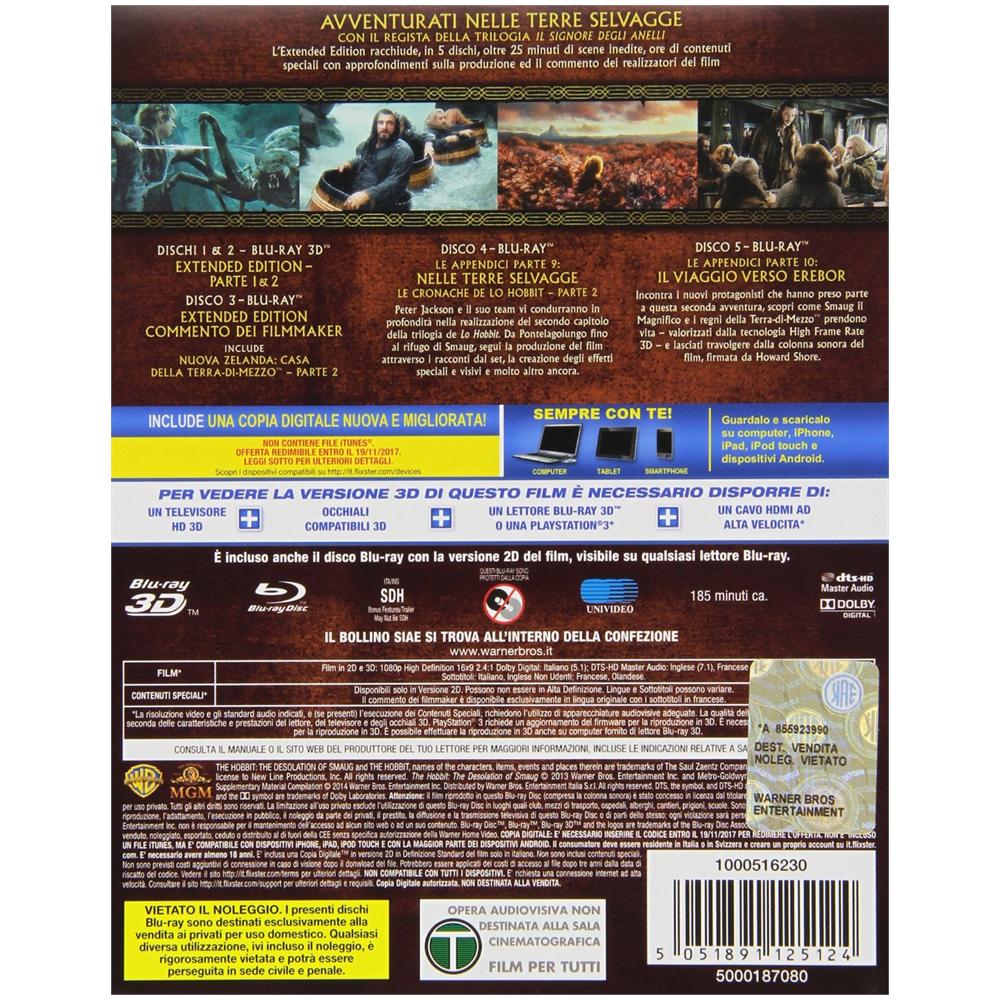 Lo Hobbit - La Desolazione Di Smaug (3D) (Extended Edition) (2 Blu-Ray 3D+3 Blu-Ray) - Foto 2