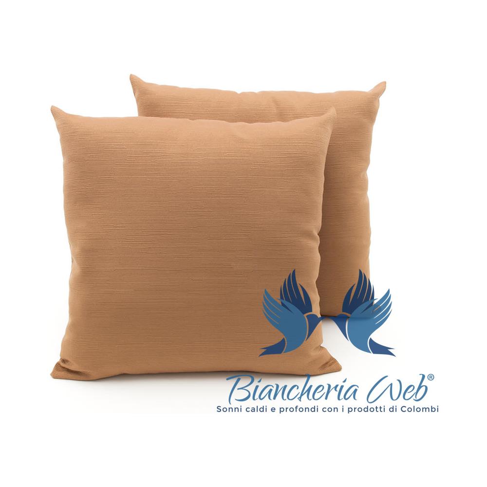 Coppia Cuscini Arredo Imbottiti Tessuto Ottoman In Tinta Unita Biscotto 36 50x50 Biscotto 36 - Foto 1