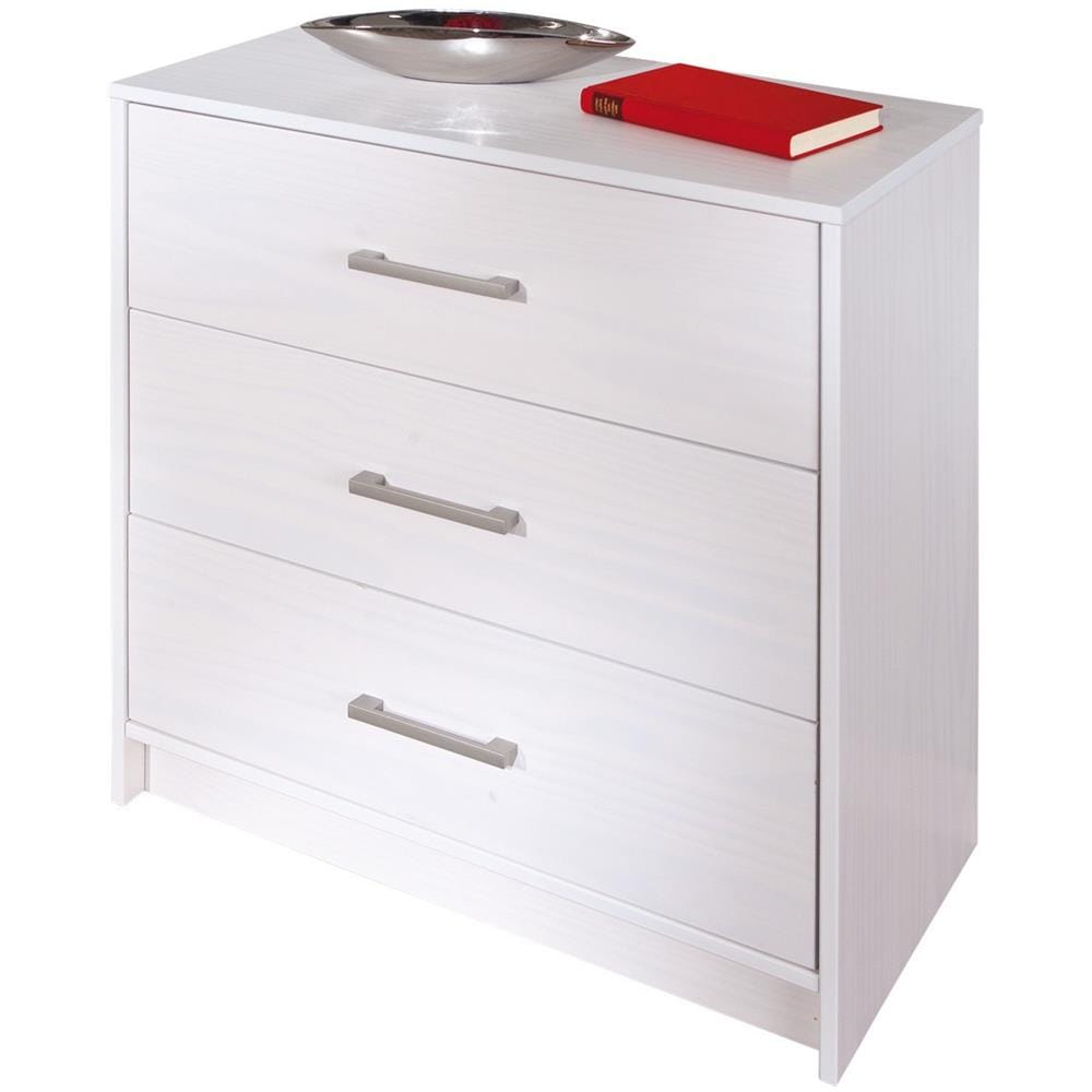 Comò Cassettone Bianco Tre Cassetti In Kit Cm 70x35x71h - Foto 1