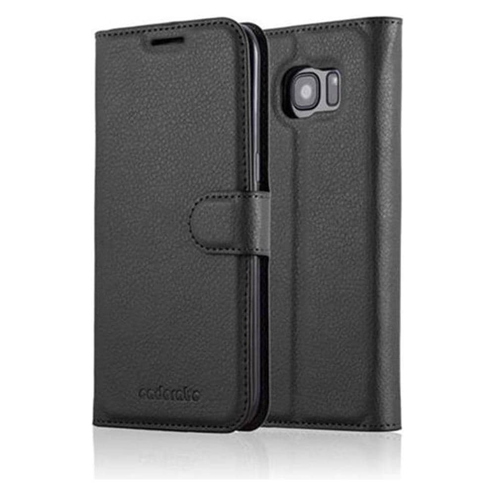 Custodia Compatibile Con Samsung Galaxy S7 Edge In Nero Carbone - Coperchio Protettiva Con Chiusura Magnetica, Funzione Stand E Tasca Per Le Carte - Foto 8