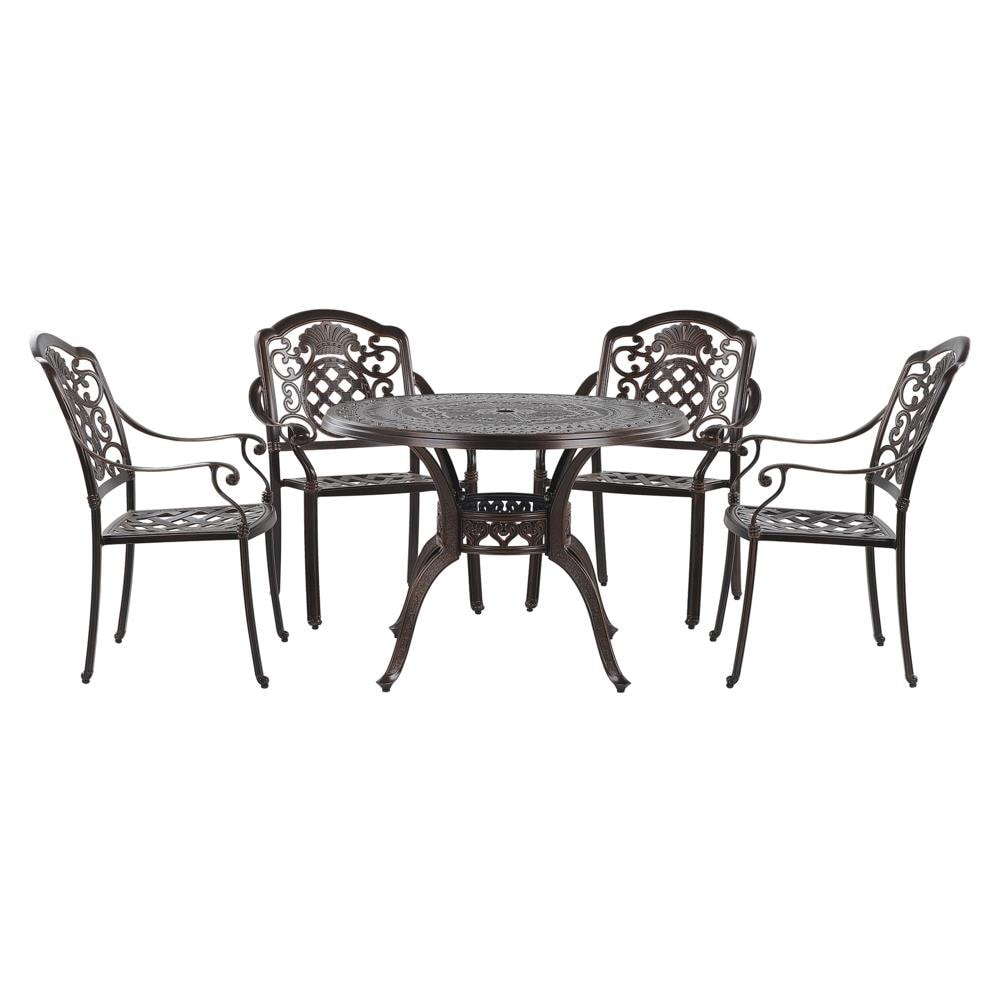 Set Da Pranzo Da Giardino 4 Posti Alluminio Marrone Salento - Foto 2