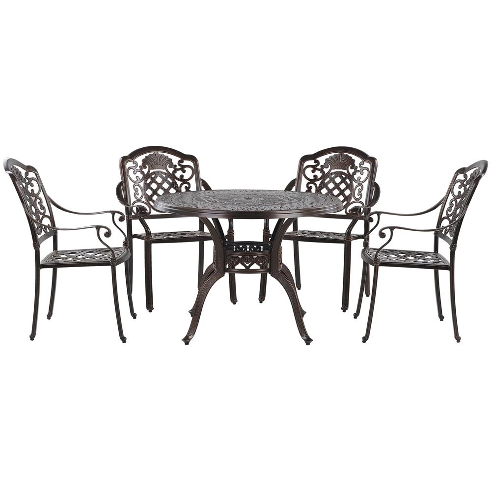 Set Da Pranzo Da Giardino 4 Posti Alluminio Marrone Salento - Foto 1