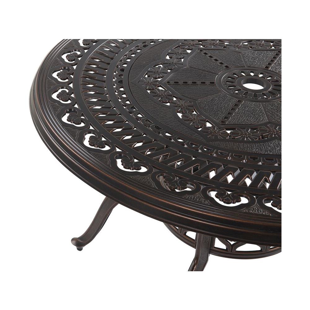 Set Da Pranzo Da Giardino 4 Posti Alluminio Marrone Salento - Foto 8