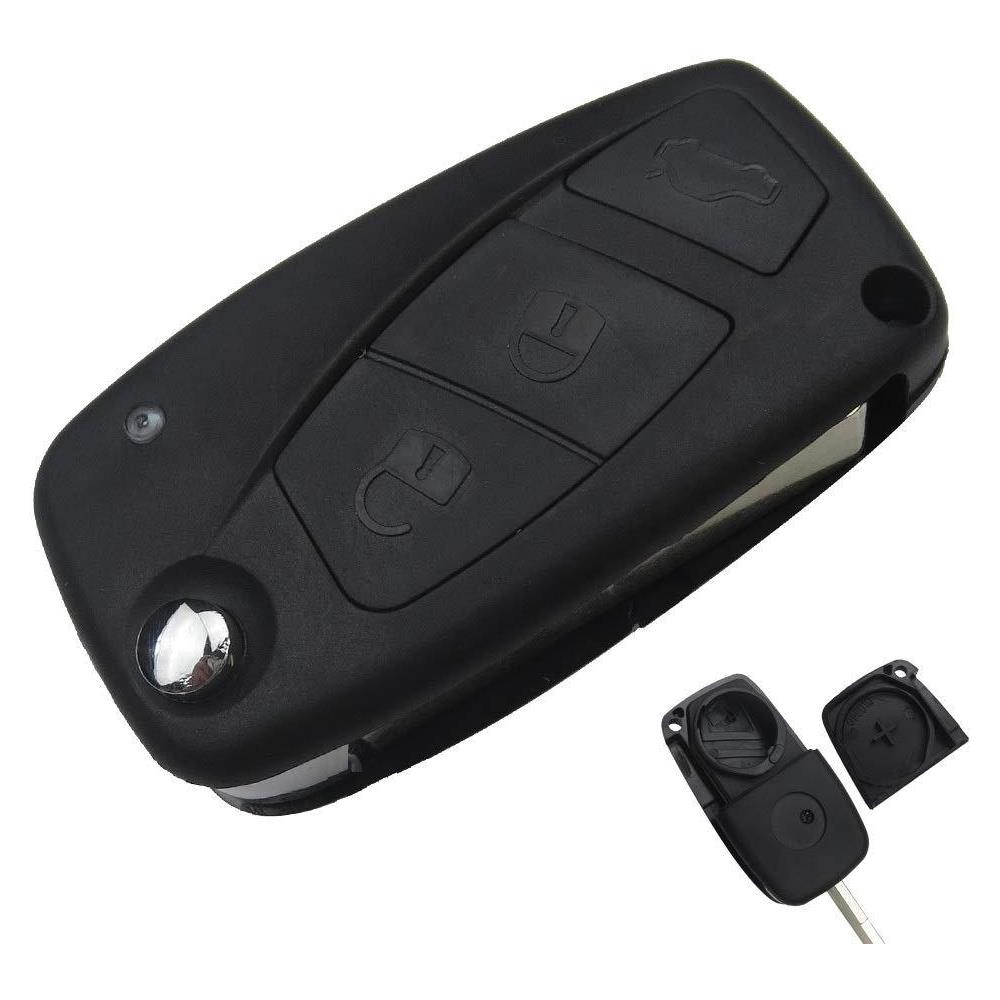Sostituzione Chiave Dellautomobile Per Fiat Bravo Doblo Ducato Panda Punto Stilo Flip Portachiavi Con 3 Pulsanti Lama Modello Con Posizione Della Batteria - Foto 1