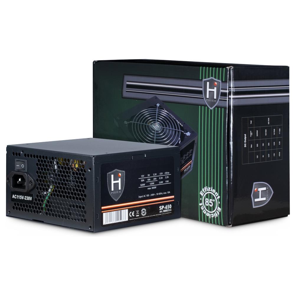 Hipower Sp-650 Alimentatore Per Computer 650 W 20+4 Pin Atx Atx Nero - Foto 1