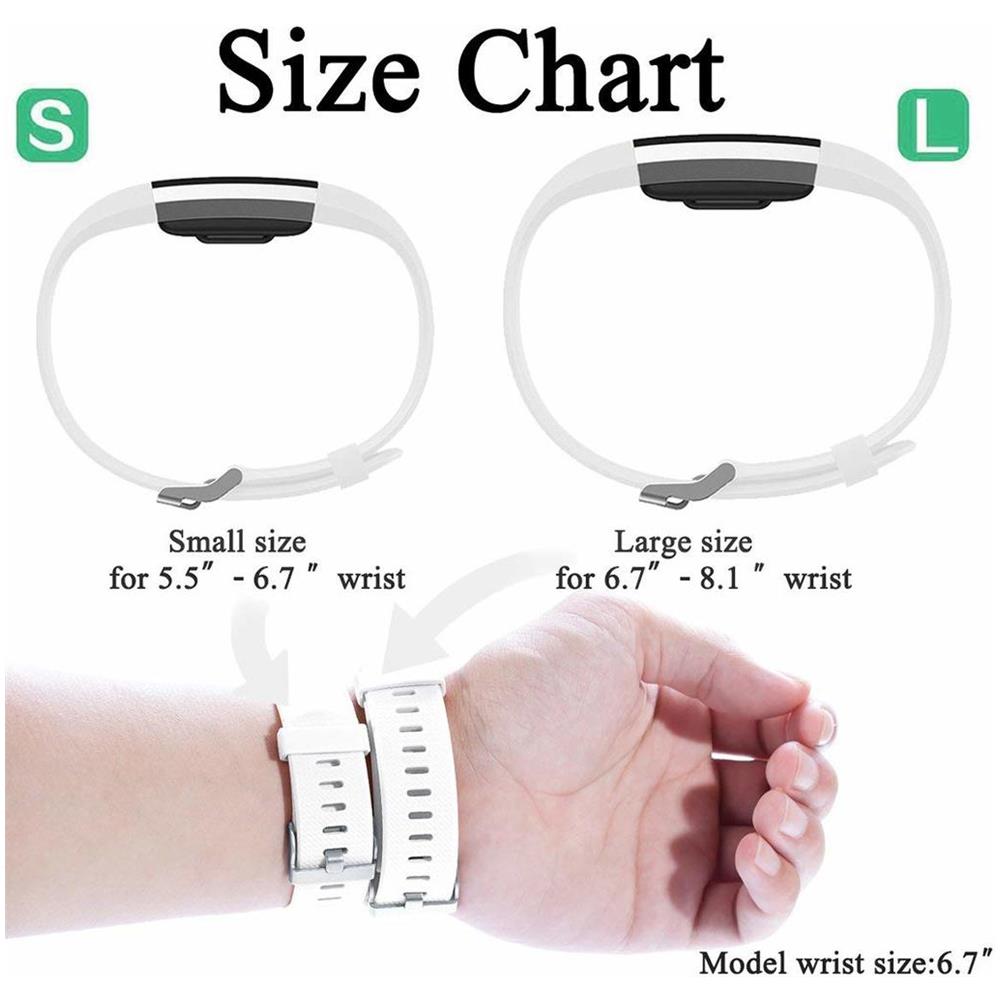 Bracciale Fitbit Charge 2 In Silicone, Confezione Da 3 (s) Black/gray/white - Foto 2