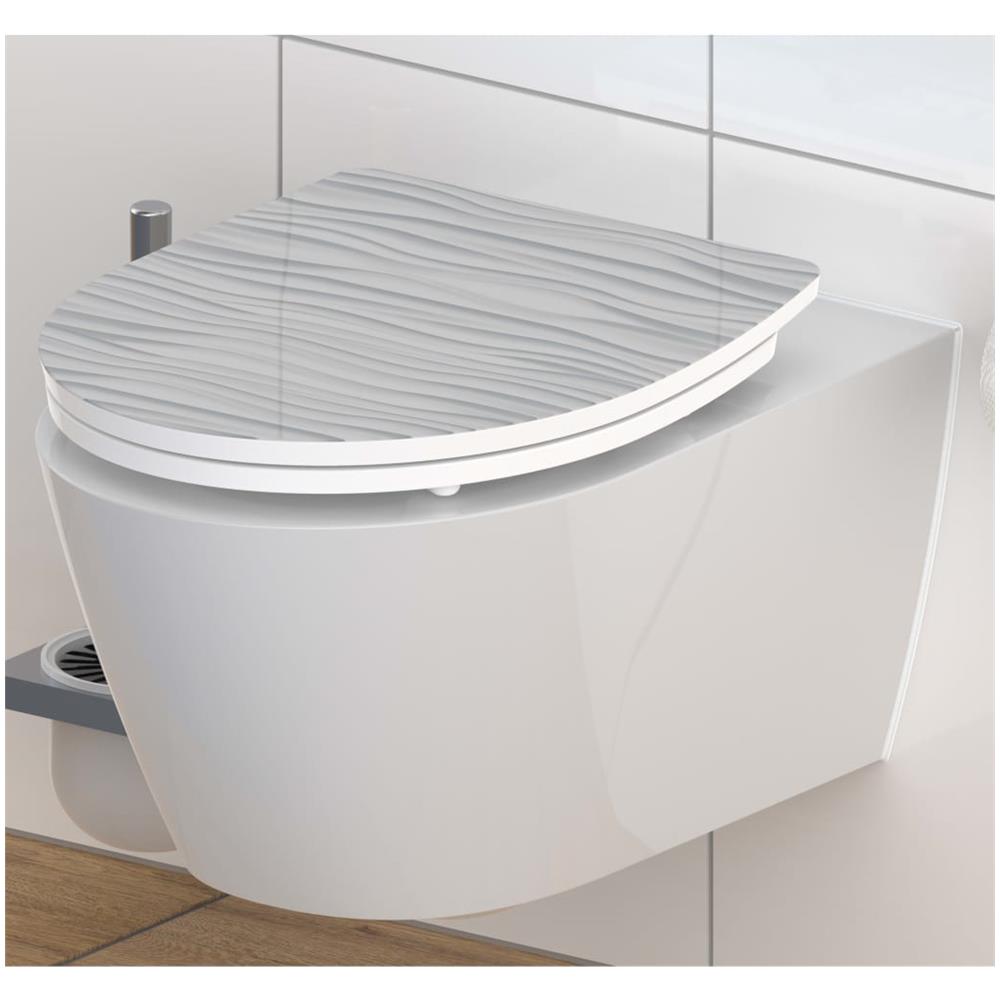 Tavoletta WC Chiusura Ammortizzata Duroplast WHITE WAVE Bianca - Foto 3