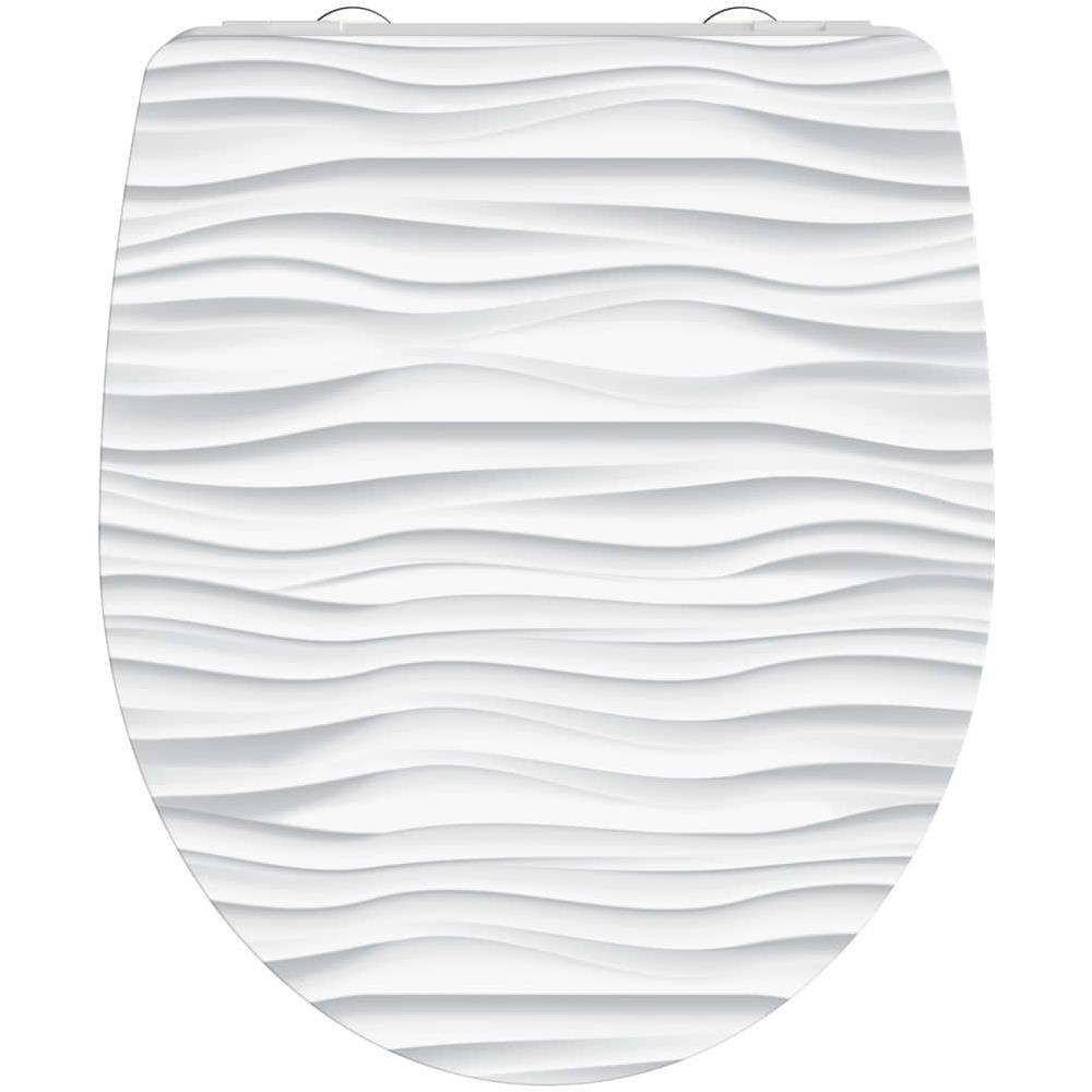 Tavoletta WC Chiusura Ammortizzata Duroplast WHITE WAVE Bianca - Foto 1