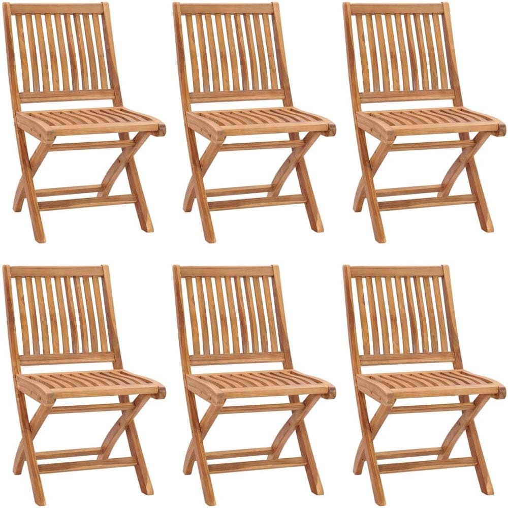 Sedie da Giardino Pieghevoli con Cuscini 6 pz Massello di Teak - Foto 3