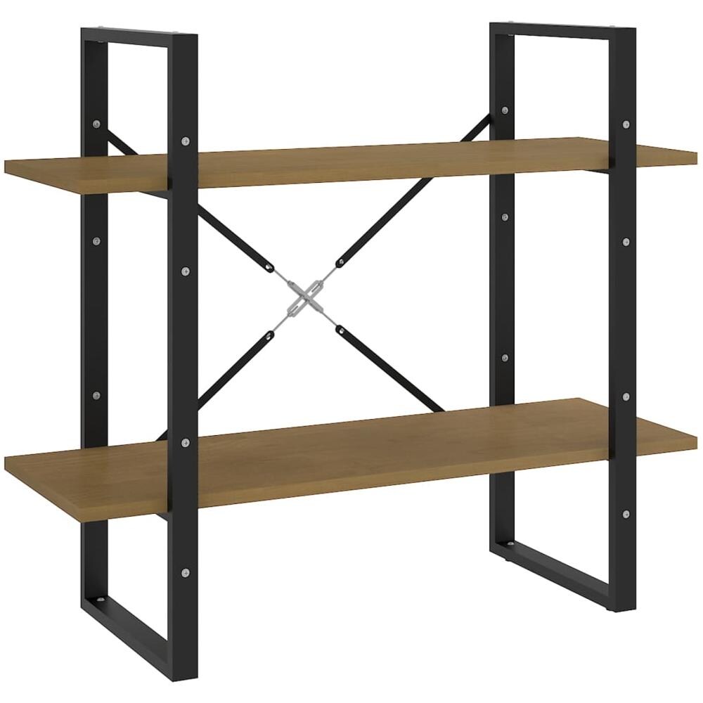 Libreria a 2 Ripiani 80x30x70 cm in Legno Massello di Pino - Foto 1