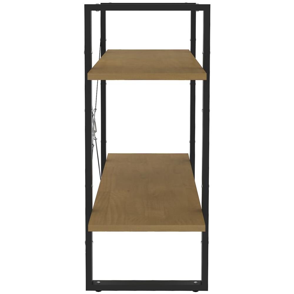 Libreria a 2 Ripiani 80x30x70 cm in Legno Massello di Pino - Foto 8