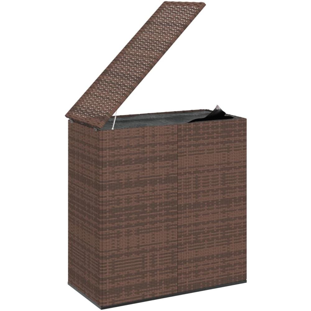 Contenitore Da Giardino In Rattan Pe 100x49x103,5 Cm Marrone - Foto 3