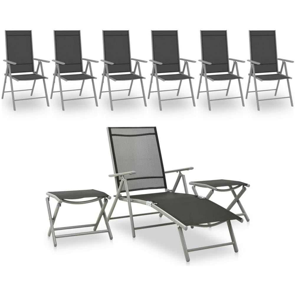 Set Per Divani Da Giardino 9 Pz Nero E Argento - Foto 1