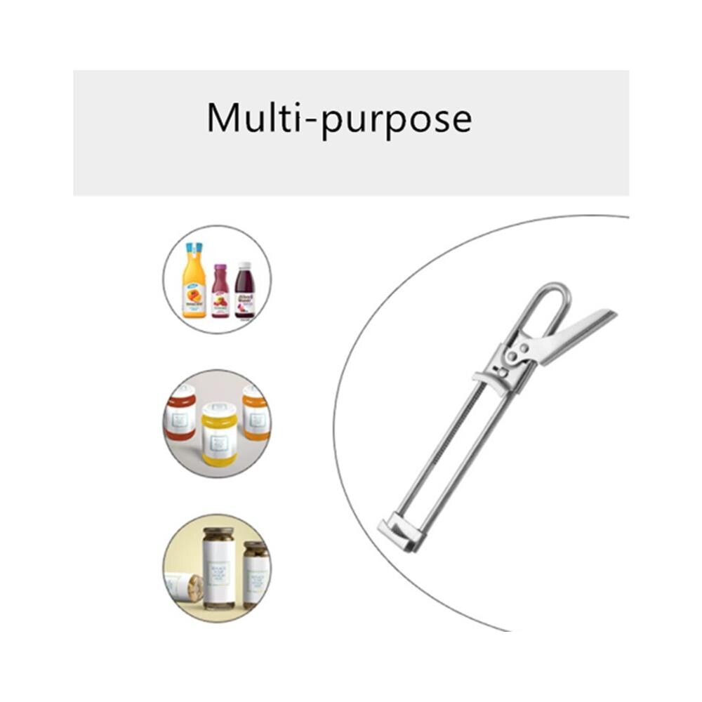 Apriscatole regolabile in acciaio inox apriscatole manuale in acciaio inox apriscatole multifunzione apribottiglie per cucina bianco apribottiglie apriscatole 