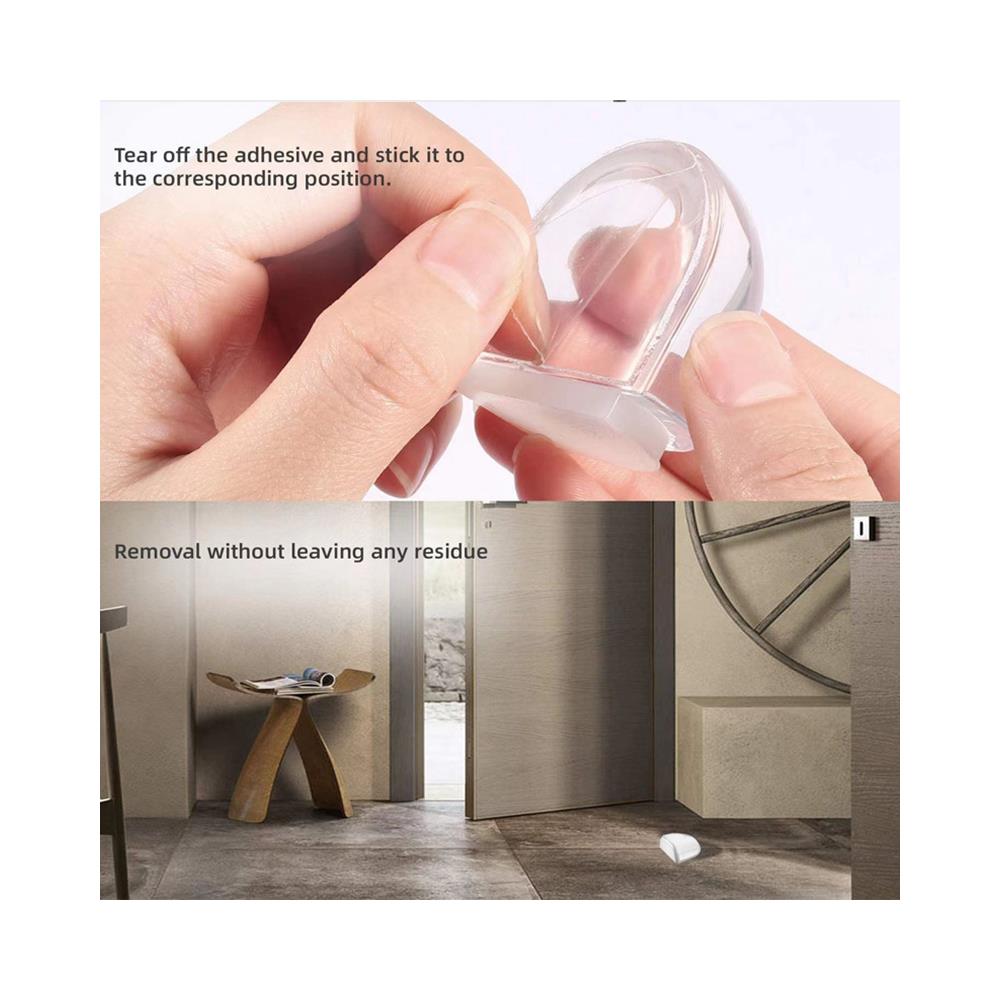 Fermaporta Rotondo Autoadesivo, Confezione Da 4 Transparent - Foto 2