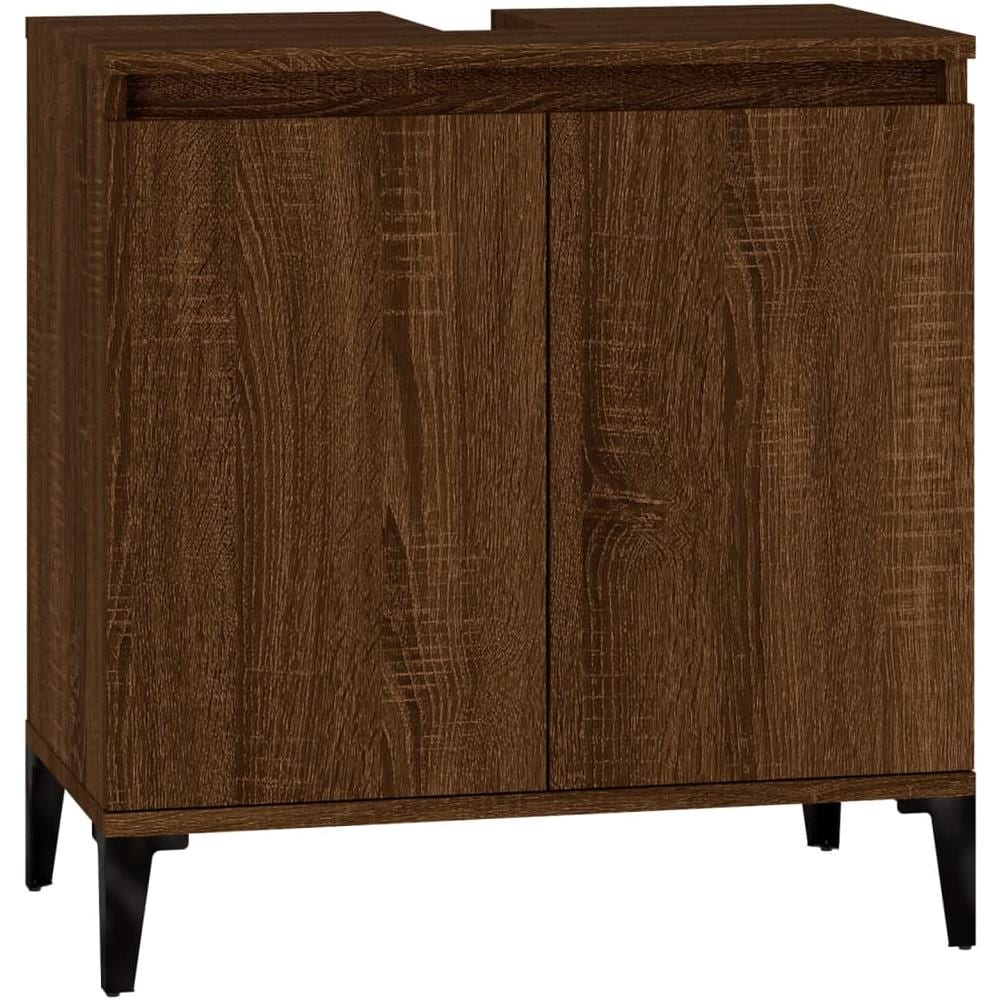 Mobile Lavabo Rovere Marrone 58x33x60 Cm In Legno Multistrato - Foto 2