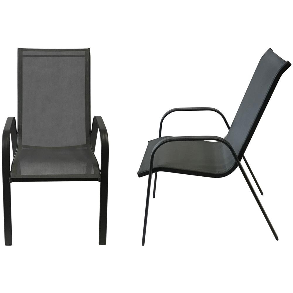 Set Di 4 Sedie Marbella In Textilene Grigio - Alluminio Grigio Antracite - Foto 2