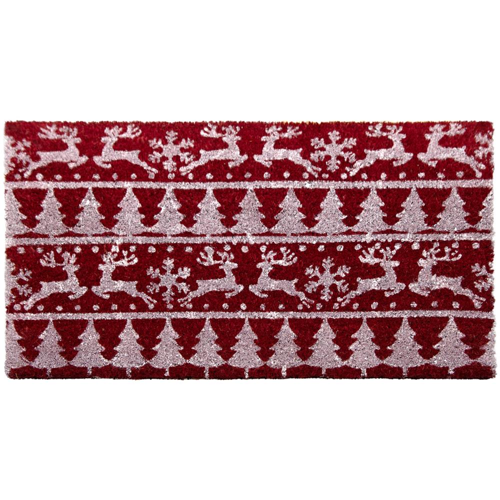 Zerbino Natale Cocco Ingresso Casa Esterno Antiscivolo Natalizio Rosse Renne Tree - Foto 2