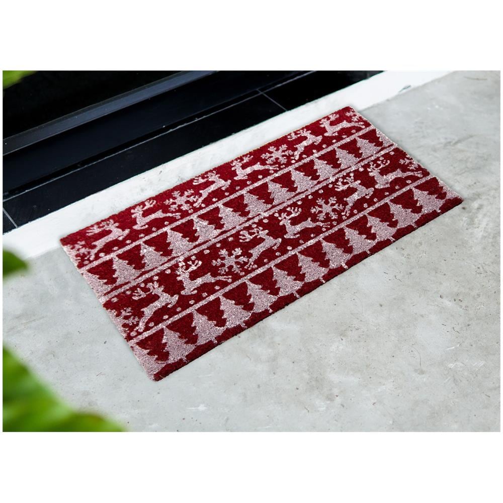 Zerbino Natale Cocco Ingresso Casa Esterno Antiscivolo Natalizio Rosse Renne Tree - Foto 1