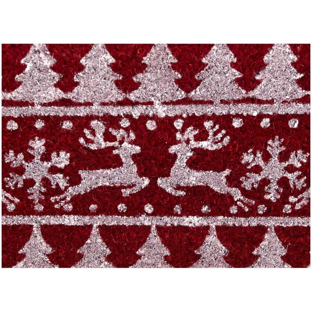 Zerbino Natale Cocco Ingresso Casa Esterno Antiscivolo Natalizio Rosse Renne Tree - Foto 5