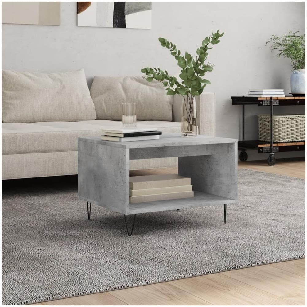 Tavolino Da Salotto Grigio Cemento 60x50x40cm Legno Multistrato - Foto 1