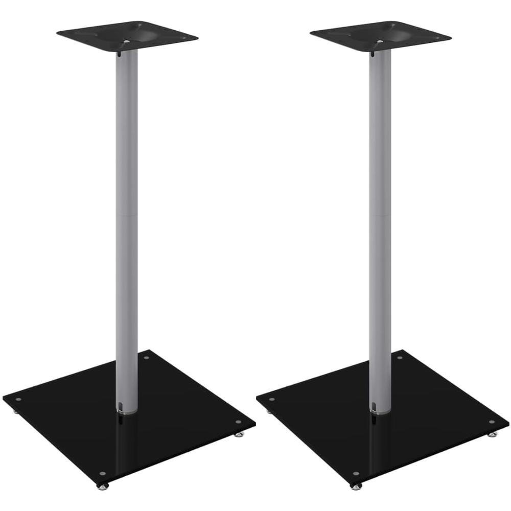 Pedane Casse 2pz Nero Argento Vetro Temperato Design 1 Pilastro - Foto 2