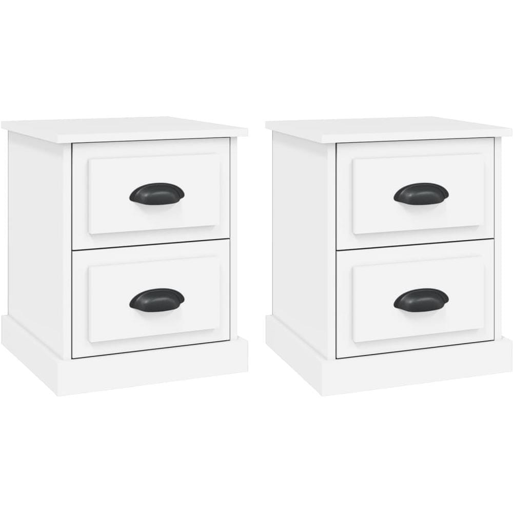 Comodini 2 Pz Bianchi 39x39x47,5 Cm In Legno Multistrato - Foto 2
