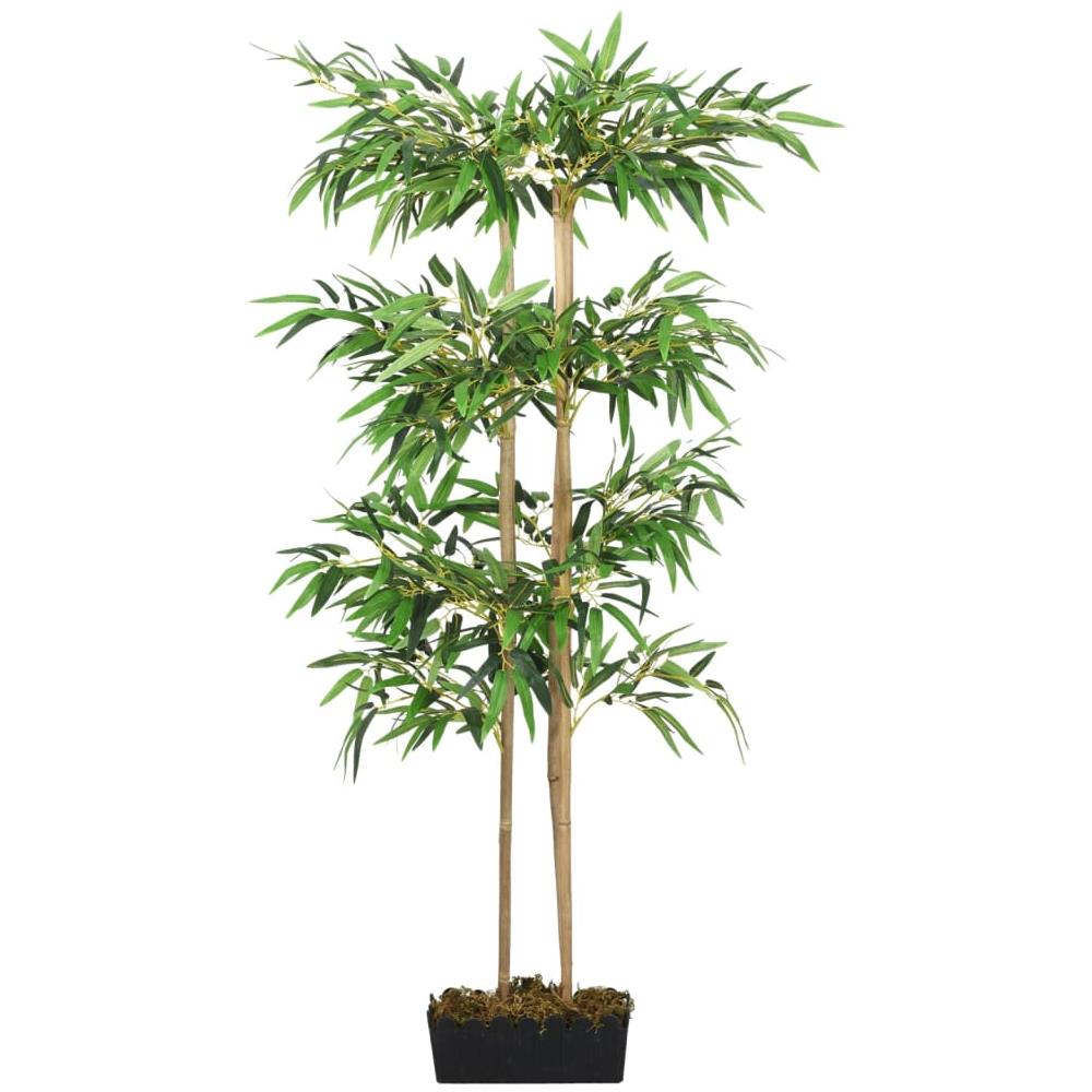 Albero Bambù Artificiale 380 Foglie 80 Cm Verde - Foto 2