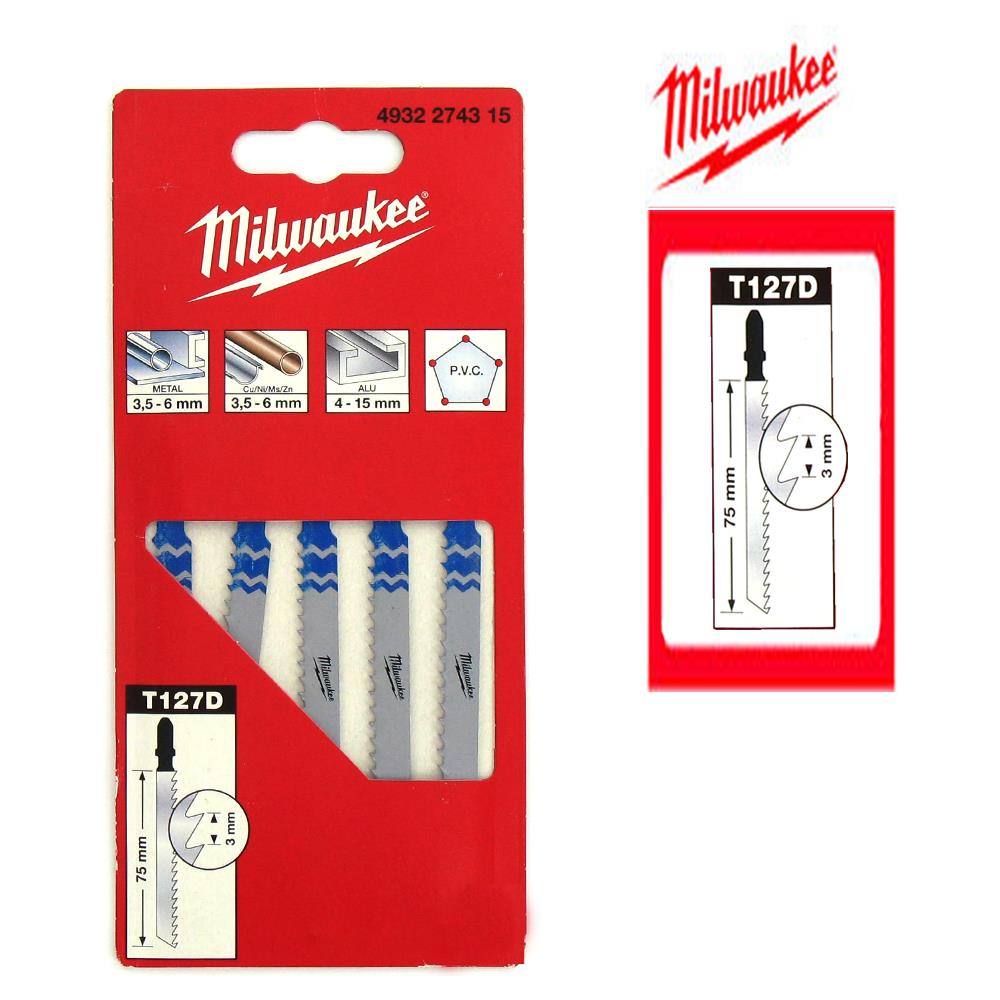 Confezione Da 5 Lame Per Seghetto Alternativo 75 Mm Milwaukee Denti Di Metallo 3mm 4.932.274,3150 - Foto 1