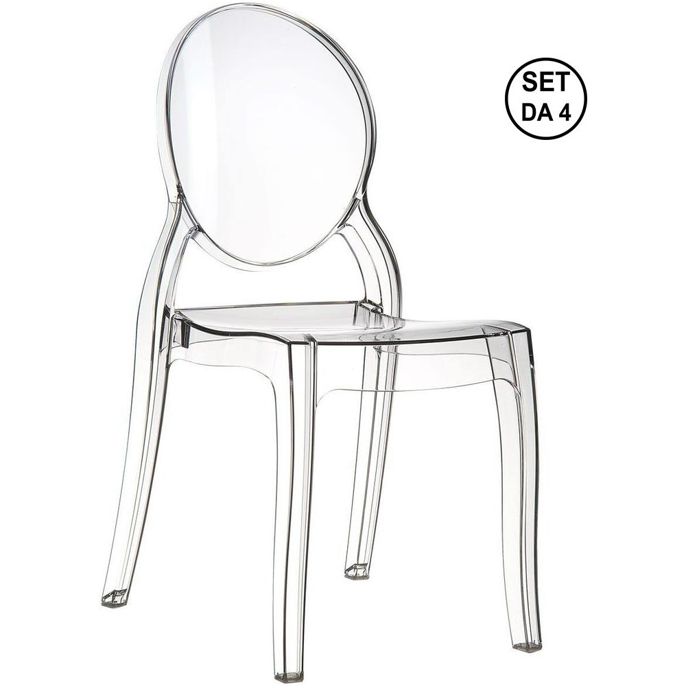 Set Di 4 Sedie In Policarbonato Trasparenti - Foto 1