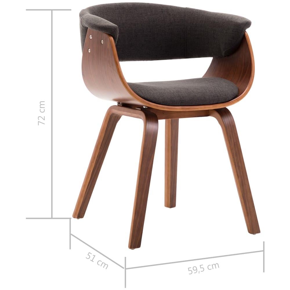 Sedie Da Pranzo 2 Pz Grigie In Legno Piegato E Tessuto - Foto 8