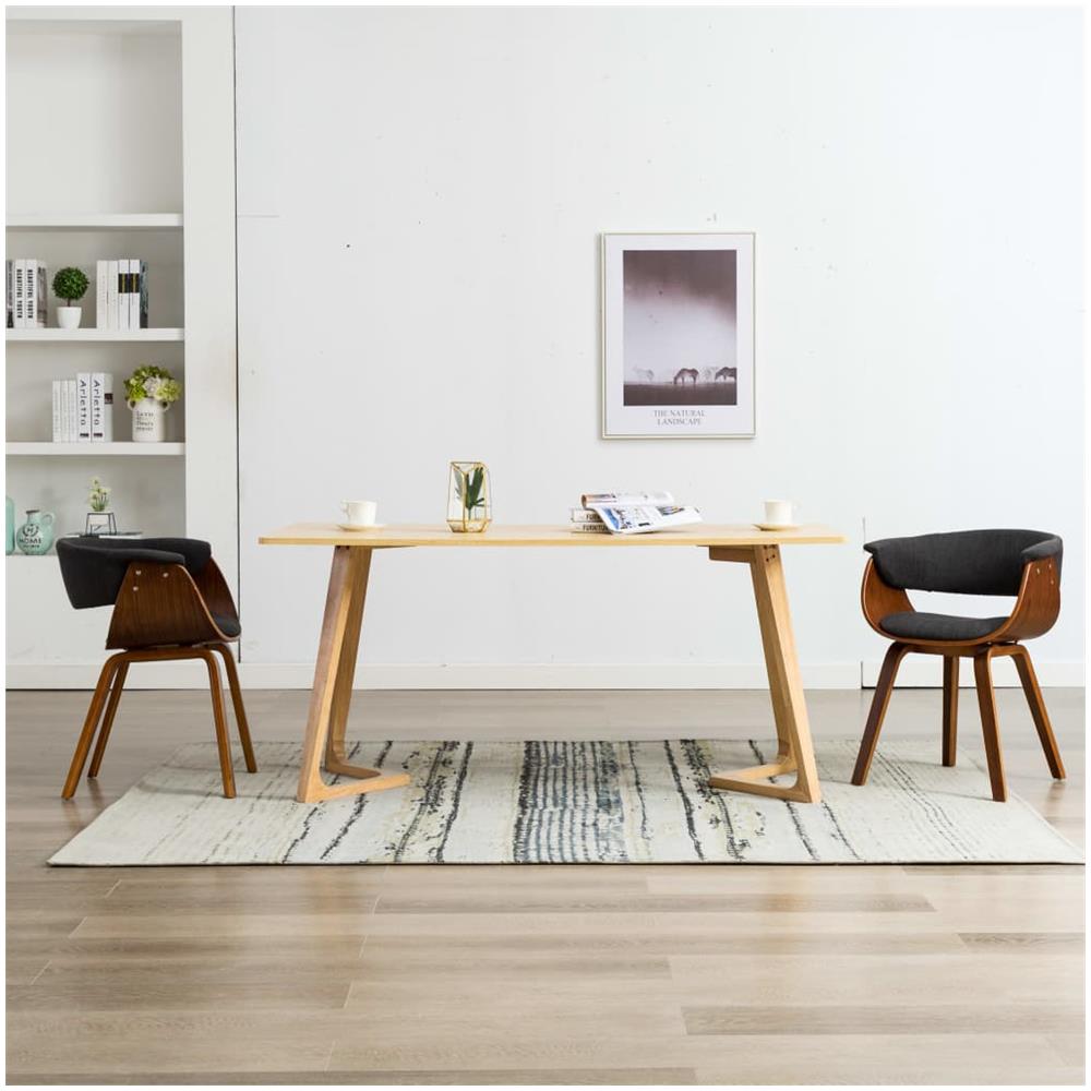 Sedie Da Pranzo 2 Pz Grigie In Legno Piegato E Tessuto - Foto 1