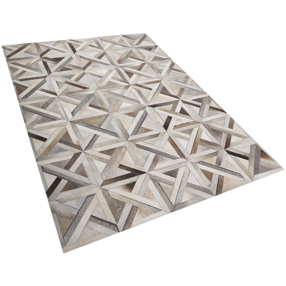 Tappeto In Pelle Marrone E Beige 140 X 200 Cm Taytan - Foto 1