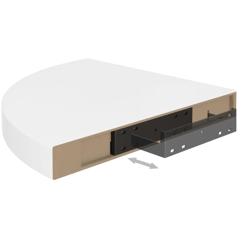 Scaffali Angolari A Parete 2 Pz Bianco Lucido 35x35x3,8 Cm Mdf - Foto 8