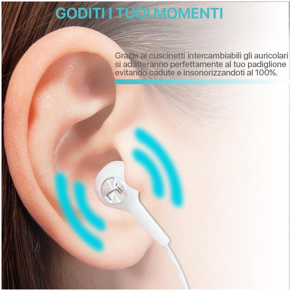 Ni - Auricolari Con Microfono In-ear Isolamento Rumore Pc Smartphone Tablet Bianco - Foto 4