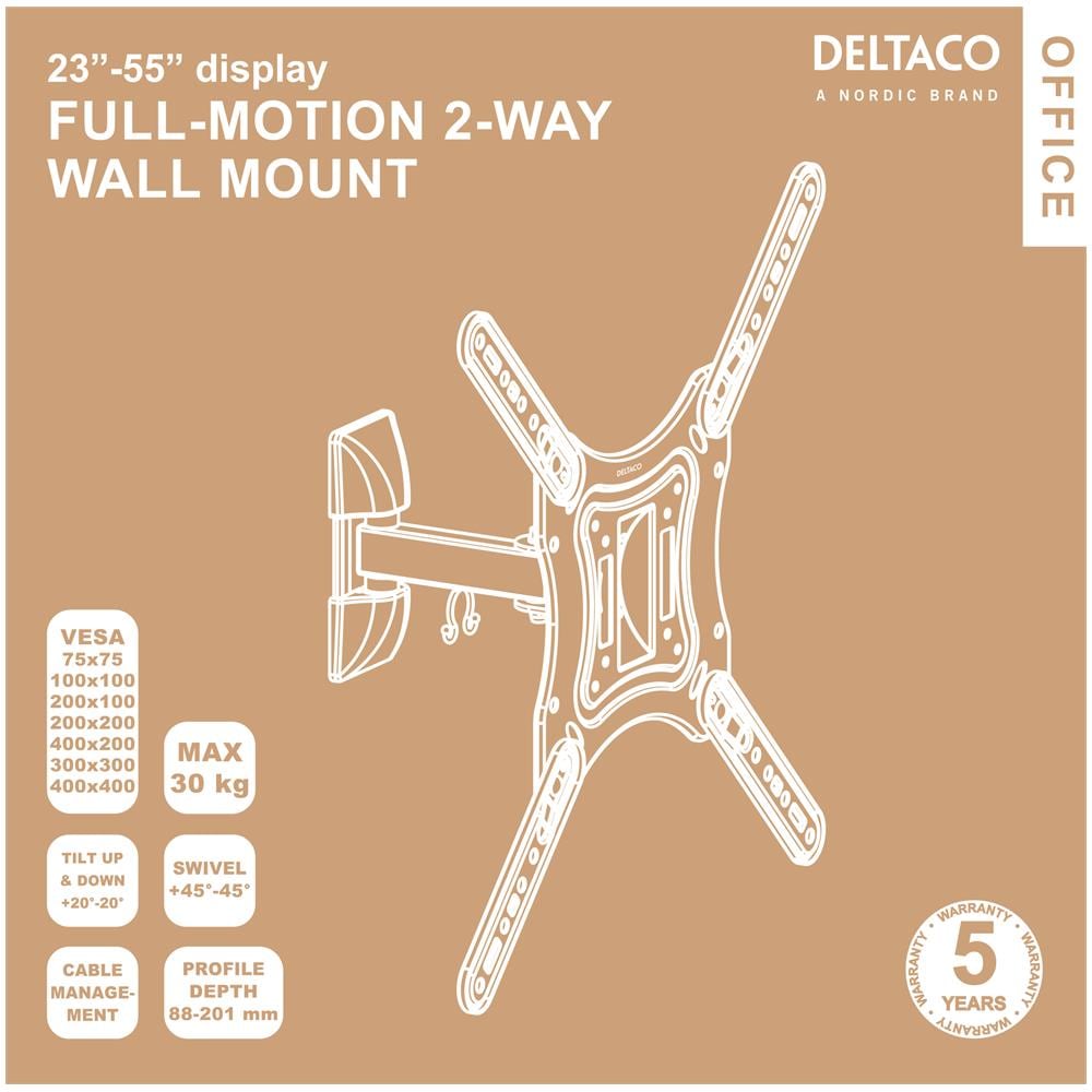 Office, Parete Bidirezionale Full-motion, 23""-55"", 30kg, 75x75-400-400 - Foto 13