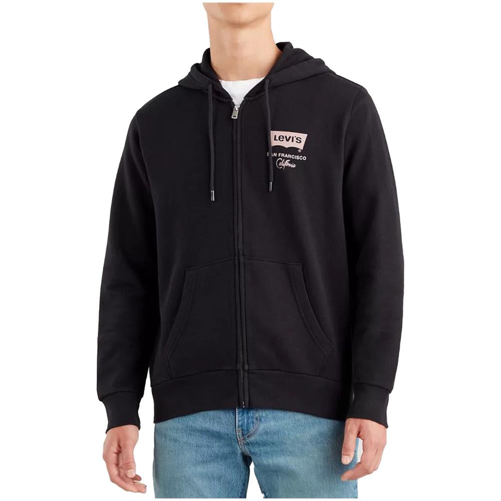 Felpa Da Uomo Con Cappuccio E Zip Graphic Nera Taglia S Codice 38820-0021 - Foto 1