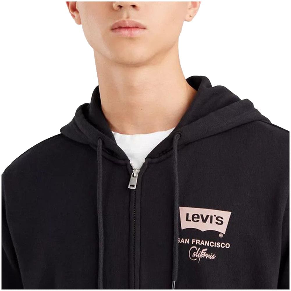 Felpa Da Uomo Con Cappuccio E Zip Graphic Nera Taglia S Codice 38820-0021 - Foto 3