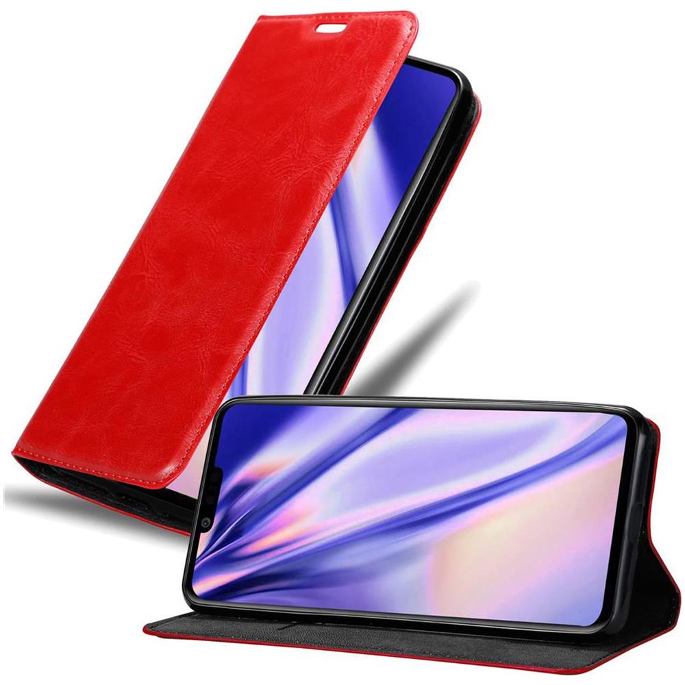 Custodia Compatibile Con Lg G8s In Rosso Mela - Coperchio Protettiva Con Chiusura Magnetica, Funzione Stand E Tasca Per Le Carte - Foto 1