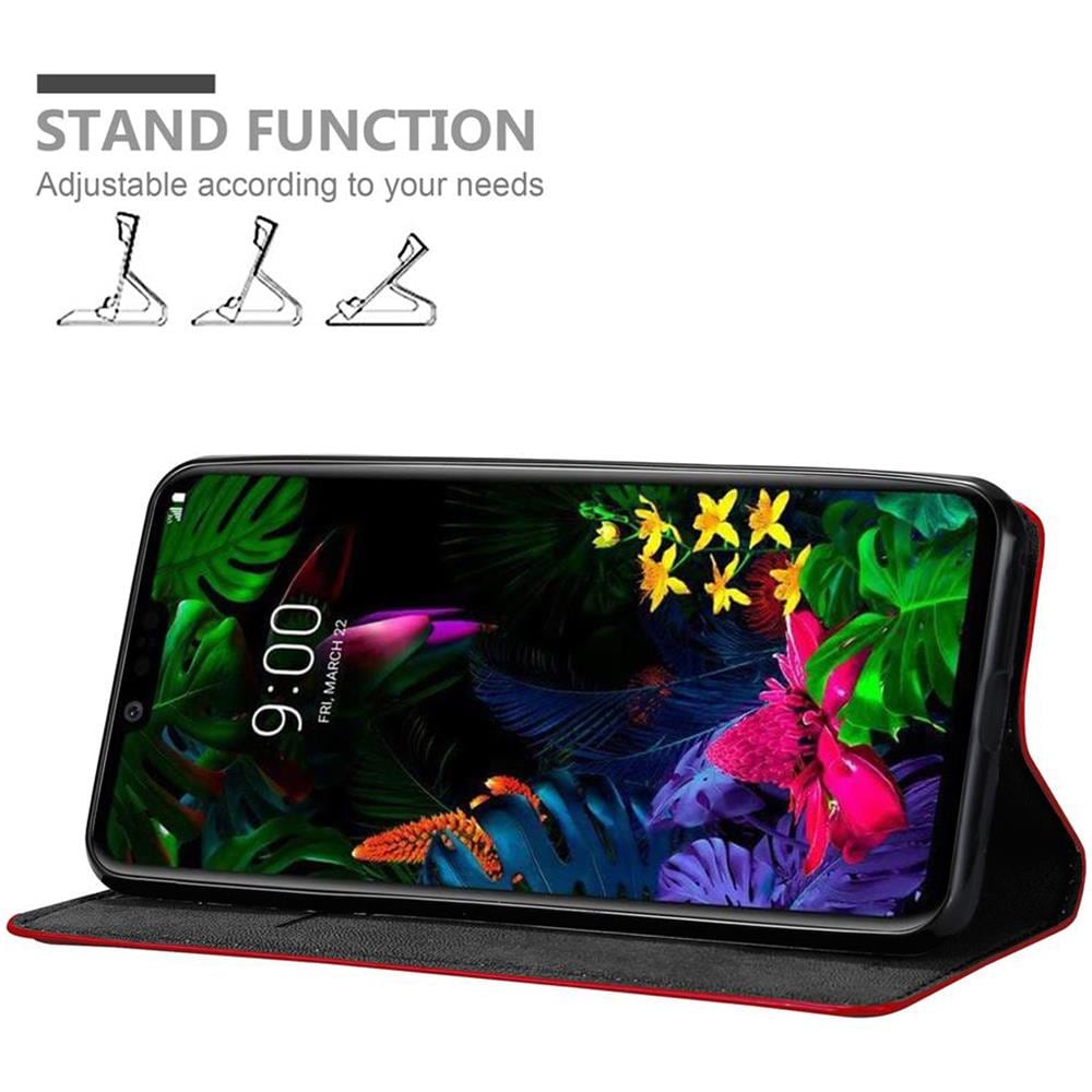 Custodia Compatibile Con Lg G8s In Rosso Mela - Coperchio Protettiva Con Chiusura Magnetica, Funzione Stand E Tasca Per Le Carte - Foto 2