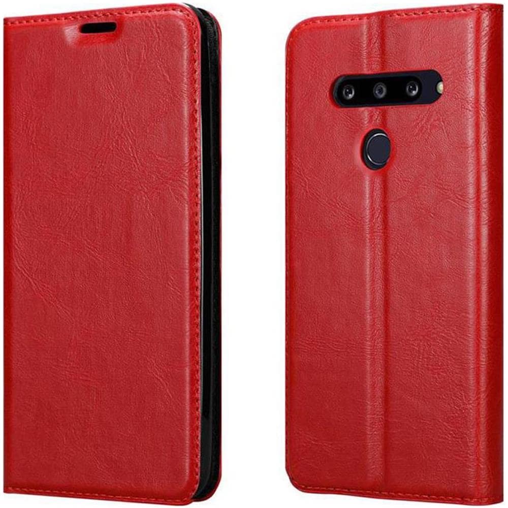 Custodia Compatibile Con Lg G8s In Rosso Mela - Coperchio Protettiva Con Chiusura Magnetica, Funzione Stand E Tasca Per Le Carte - Foto 8