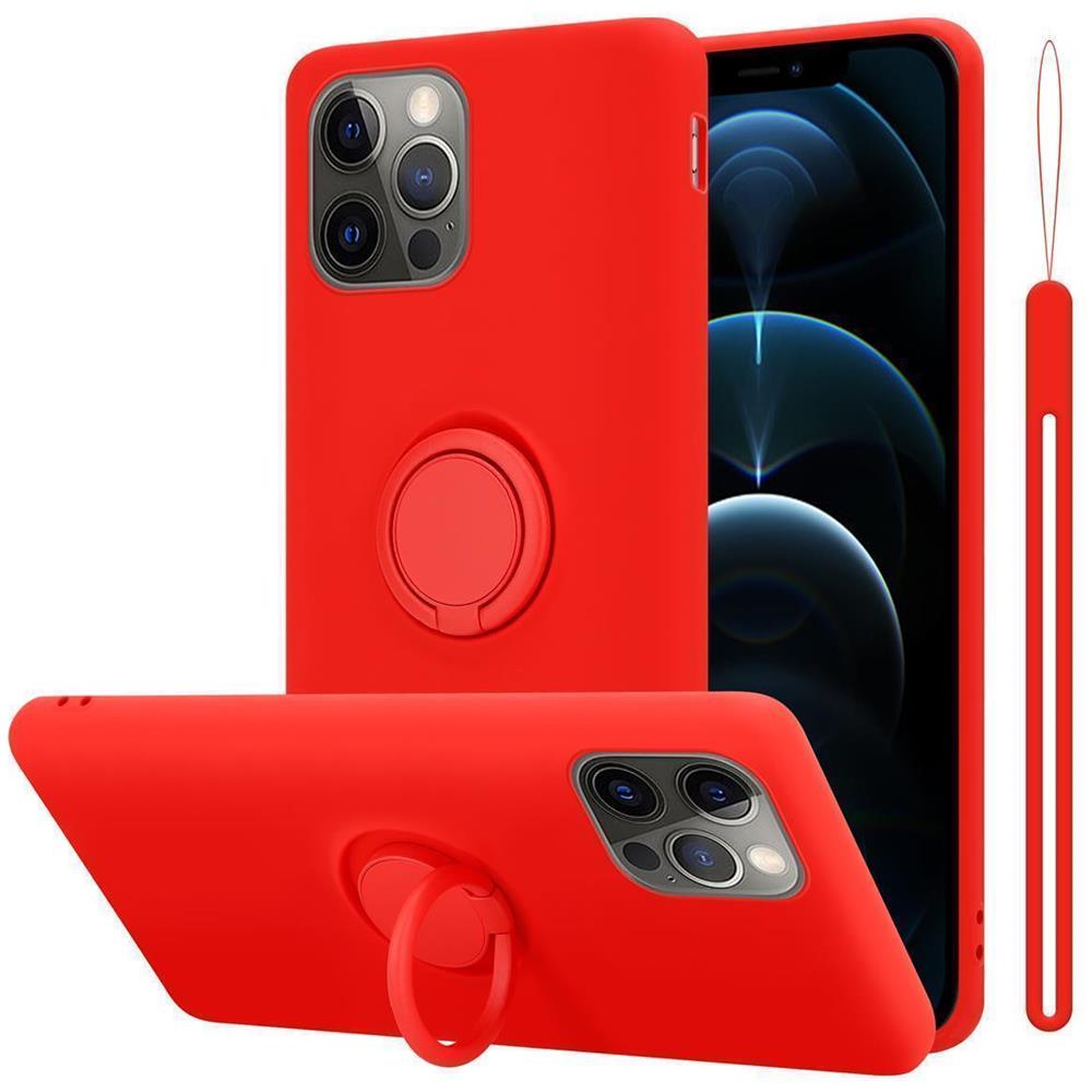 Custodia Compatibile Con Apple Iphone 12 / Iphone 12 Pro In Liquid Rosso - Coperchio Protettivo In Silicone Tpu Flessibile Con Anello - Foto 1