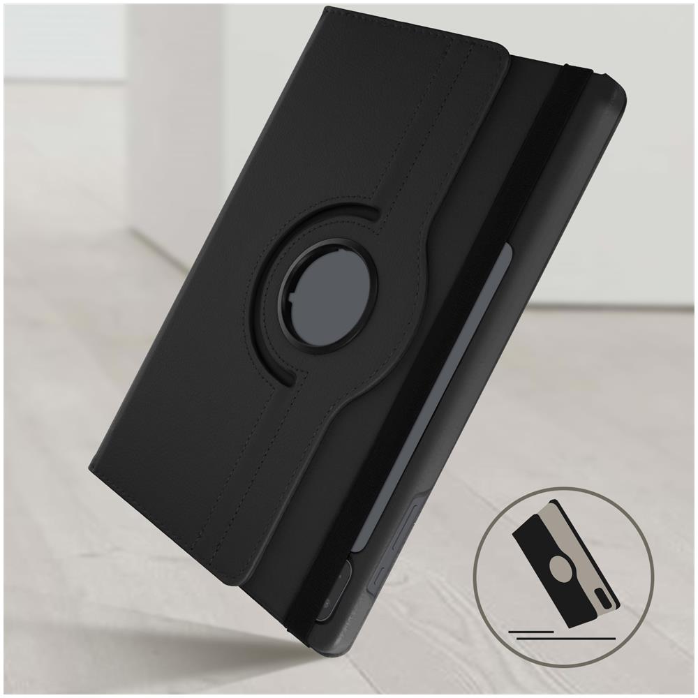 Custodia Samsung Galaxy Tab S7 Fe Copertina Supporto Rotante 360° Nera - Foto 5
