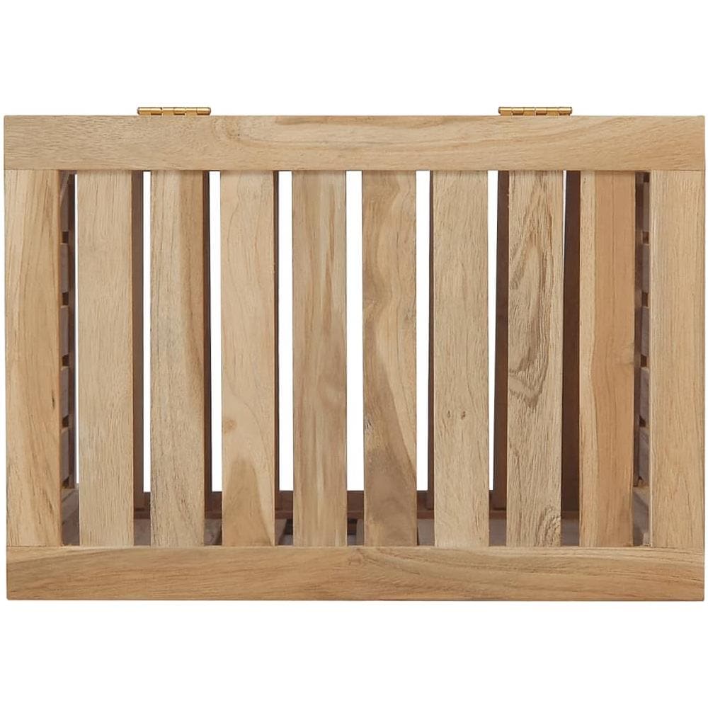 Cesto Del Bucato 50x35x60 Cm In Legno Massello Di Teak - Foto 6