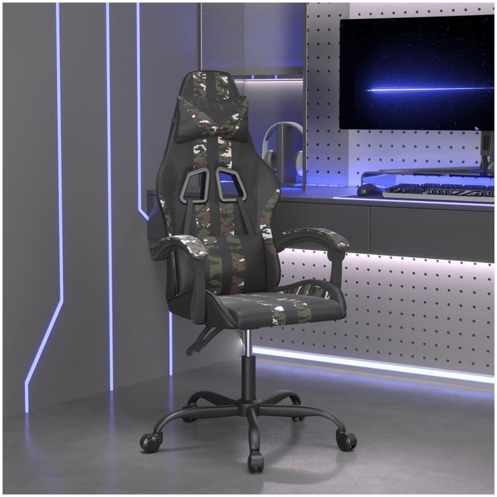 Sedia Da Gaming Nero E Mimetico In Similpelle - Foto 1